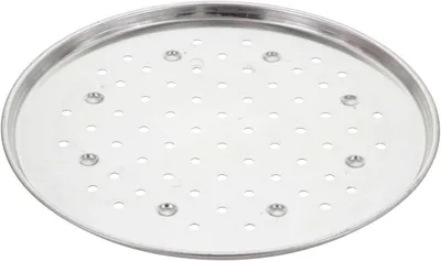 Pizza-Pfanne, 34 cm, rund, aus Weißblech, ofenfest