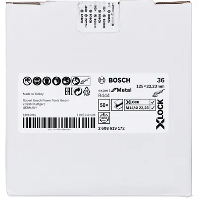 Zdjęcie produktu dla Bosch 2 608 619 172, Płyta szlifierska, Stal, 12,5 cm, Bosch, Środek płaski, 2,22 cm