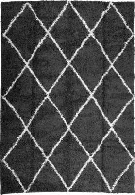 Produktbild von vidaXL Teppich Shaggy Hochflor Modern Schwarz und Creme 120x170 cm