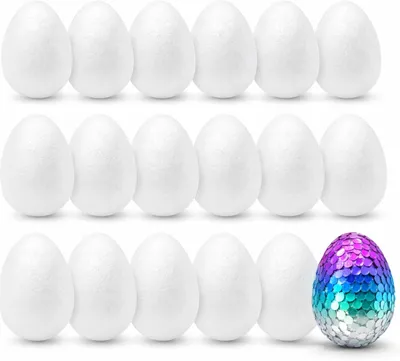Produktbild von Styroporeier 6 cm – Eier aus Styropor – Plastikeier zum Bemalen – Ostereier aus Kunststoff, Kunststoffeier, zum Basteln – Eier als Deko Dekoration an