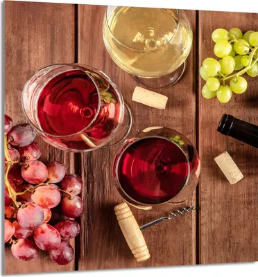 Produktbild von GLASPLATTE FÜR KÜCHE 60x65 Wein