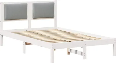 Zdjęcie produktu dla Łóżko Drewniane 120x200 Szare Rama Łóżka ze Stelażem Jednoosobowe