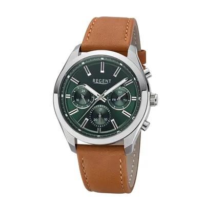 Produktbild von Regent Herren Uhr Chronograph BA-766 Leder braun
