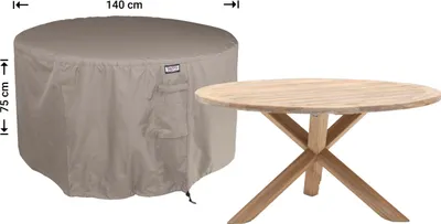 Produktbild von Raffles Covers Schutzhülle für runder Tisch Ø 140 cm | Atmungsaktiv | Wasserdicht | UV-beständig | Doppelnähte | Elastischer Kordelzug