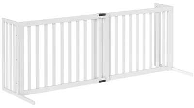 Immagine prodotto di Cancellino per Cani Taglia Media e Piccola 102-183x57x70 cm Estensibile Autoportante in Legno Bianco