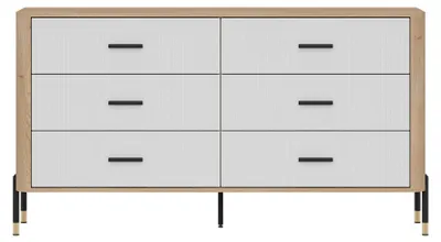 Productafbeelding van Furniture24 Kommode Dante Dt05, 164 x 88 x 40 cm - Cremona eikenhout/wit