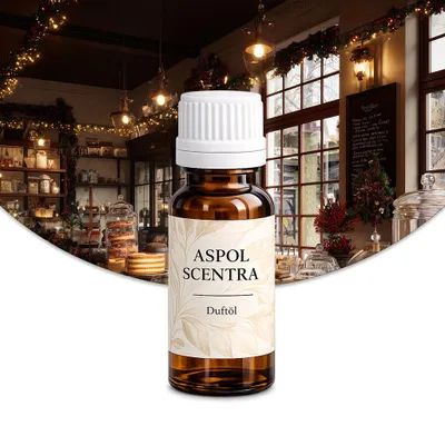 Produktbild von Aspol Scentra Weihnachtsbäckerei UFIGREEN Duftöl für Kerzen und Diffusoren 20 ml, KI-generiertes Bild