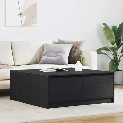 Image de Maison Exclusive - Table basse avec tiroirs chêne noir 100x100x40 cm