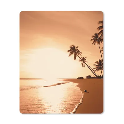 Produktbild von MuchoWow® Mauspad Mousepad Sonnenuntergang - Tropisch - Palme - Strand - Meer 19x23 cm - Mousepads - Maus Mat - Pad - Mausunterlage - Mauspads - Spielen