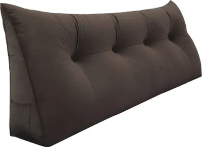 Produktbild von Großes ergonomisches Kopfteilkissen Keilkissen aus Samt, Lesekissen, Keilkissen, Rückenkissen, Ruhekissen, Dekokissen