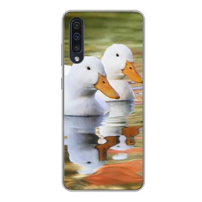 Produktbild von MuchoWow® Handyhülle Schutzhülle Hülle für Samsung Galaxy A50 Enten - Wasser - Spiegelung - Familie Silikon Softcase Handy Hülle - Mobiltelefonhülle