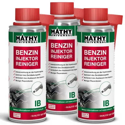 Produktbild von MATHY-IB Benzin-Injektor-Reiniger 3 x 200 ml - Benzin-Additiv für Einspritzdüsen & Injektoren