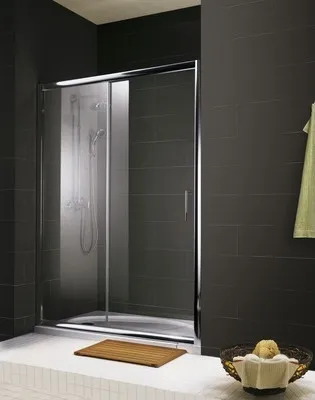 Produktbild von Schiebetür Schulte Kristall/Trend Breite 140 cm Klarglas Profilfarbe chrom