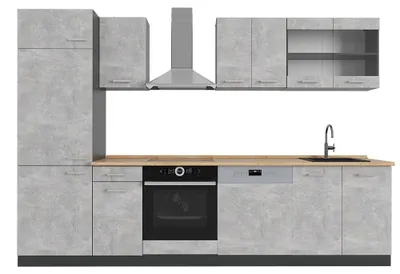 Produktbild von Küchenzeile Vicco R-Line Beton/Anthrazit 300 cm ohne Arbeitsplatte, Model 53828