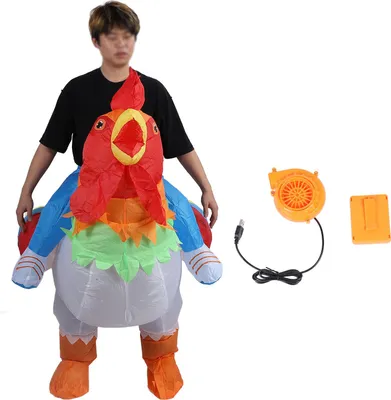 Immagine prodotto di Giro gonfiabile con costume del gallo impermeabile leggero durevole vestito carino del pollo per la festa di Natale di Halloween