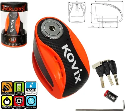 Produktbild von KOVIX KNX6 Bremsscheibenschloss neonorange