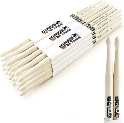 Image de keepdrum baguettes de batterie 7A Hickory Drumsticks 12 paires