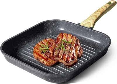 Produktbild von GiPP Grillpfanne 28x28 cm Induktion Aluguss mit Granit-Antihaftbeschichtung - Grau