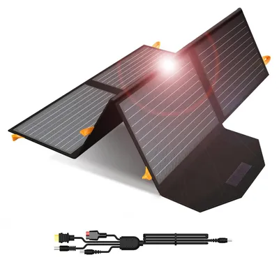 Image de Panneau solaire pliable - 60 W - Silicium monocristallin - Étanchité IP65 - Idéal pour les voyages et le camping