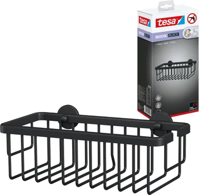 Produktbild von TESA MOON BLACK, Aluminium, Schwarz, Wand-montiert, Duschkorb, 250 mm, 125 mm