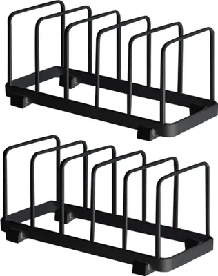 Produktbild von Tellerst?nder, Tellerhalter fš¹r Kš¹chenschrank, Abtropfgestell Geschirr fš¹r Backblech und Schneidebrett (Schwarz, 2 Stš¹ck)