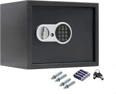 Immagine prodotto di Cassaforte con serratura a combinazione elettronica e chiave di emergenza - 26 L, 38 x 30 x 30 cm