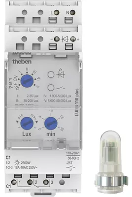 Produktbild von THEB Dämmerungsschalter LUNA110plusAL 2-50000lx 0-20min 1K Aufbaulichtsensor
