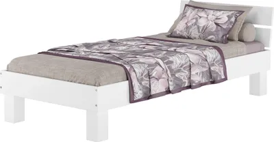 Produktbild von Buchebett weiß Massivholz Einzelbett Holzbett 100x200 Futonbett Jugend Zubehör wählbar V-60.86-10Wohne Zubehör