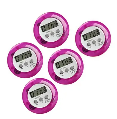 Immagine prodotto di Set di 5 timer da cucina digitali, sveglie, viola