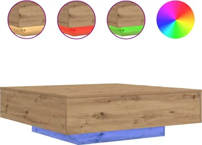 Image de vidaXL Table basse en chêne Artisan 100 x 100 x 31 cm Bois composite