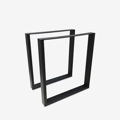 Produktbild von 2er Set rechteckige Tischbeine 65x71cm Metall schwarz Industriestil Quill