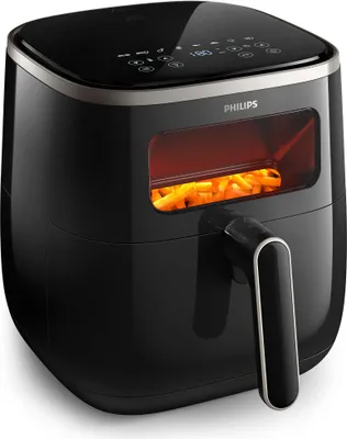 Produktbild von Philips Airfryer XL Heißluftfriteuse 3000 Series, digitales Fenster, 1,0 kg, schwarz (HD9257/88)