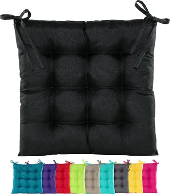 Produktbild von JACK Outdoor Stuhlkissen 38x38cm Lounge Kissen Auflage Wasserfest Sitzkissen Garten Lotus Effekt, Farbe:Schwarz