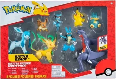 Produktbild von Zestaw figurek bitewnych Jazwares Pokemon 8 szt riolu eevee leafeon lucario