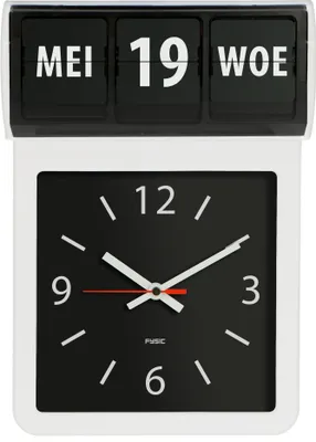 Produktbild von Fysic FK800 - Demenzuhr / große analoge Wanduhr mit Zeit, Tag und Datum, schwarz