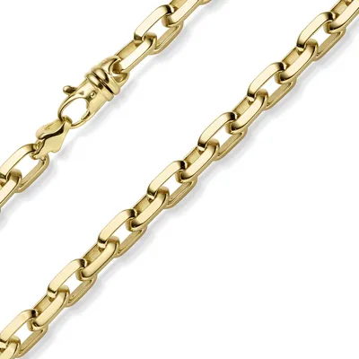 Produktbild von 8,5mm Armband Ankerkette aus 585 Gold Gelbgold massiv diamantiert 22cm Herren