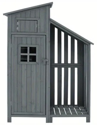 Immagine prodotto di Armadio da giardino 124x46x174 cm – Mobiletto da esterno – Contenitore – Metallo resistente agli agenti atmosferici con base fissa – Grigio
