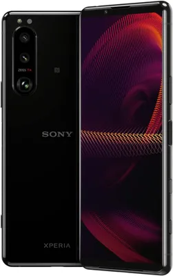 A black Sony Xperia 5 III smartphone is shown from the front and back.