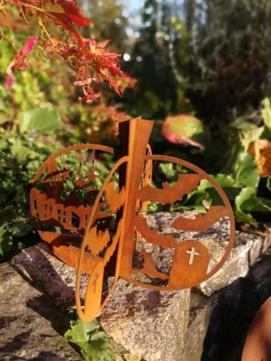 Produktbild von Edelrost Halloween Kürbis 3D, mit Fledermäusen