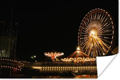 Produktbild von MuchoWow® Poster Beleuchtetes Riesenrad in der Nacht 60x40 cm - Schlafzimmerdekoration