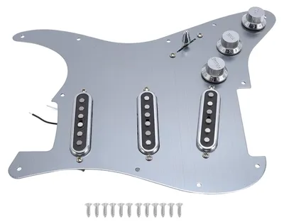 Produktbild von Gitarren-Schlagbrett mit 11 Löchern, Aluminiumlegierung, vorverdrahtet, Monocoil-Gitarren-Schlagbrett, Ersatz für Squier SSS