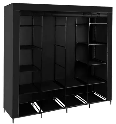 Produktbild von Ruhhy 21744 Doppelkleiderschrank 170 x 170 x 45 cm, schwarz