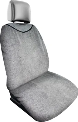 Produktbild von Dunlop Frottee Autositzbezüge 130 x 70 cm Universell Passend Waschmaschinenfest Grau