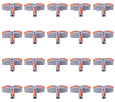 Image de 20 connecteurs à borne rapide Connecteur de câble en T PushType SPLT1 (gris)