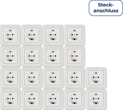 Produktbild von Schutzkontakt-Steckdose McPower Cup Steckanschluss 18er-Pack inkl. Rahmen