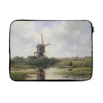 Produktbild von MuchoWow® Laptop Hülle 14 ZollMühle - Willem Roelofs - Alte Meister - Kunst Laptoptasche - Laptoptasche - Stoßsicher - Schutzhaube