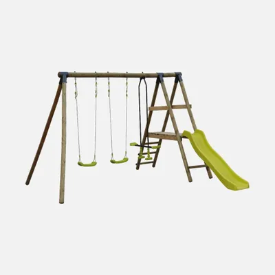 Immagine prodotto di Altalene da giardino con scivolo, 6 posti, Verde