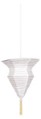 Produktbild von Pendelleuchten - Papierschirm für Glattmantelpendel "Asia", Hängelampe aus Papier in weiß, 45 cm hoch, Ø 30 cm, E27-Fassung