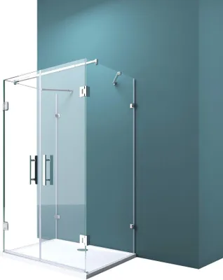 Produktbild von Mai & Mai Duschabtrennung 80x100cm 8mm ESG-Sicherheitsglas Klarglas inkl. beidseitiger NANO-Beschichtung mit Duschtasse Rav40UK