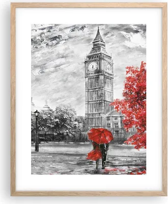 Produktbild von Gerahmtes Poster - Rahmen in heller Eiche - London Bus - 40x50 cm - Wand Bild - Wanddeko - Wandbilder - Kunstposter - Wandposter - Bilderrahmen - Bilder - Kunstdruck - Wandbild - P2NPA40x50-3866
